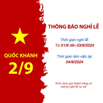 THÔNG BÁO NGHỈ LỄ QUỐC KHÁNH 02/9/2024